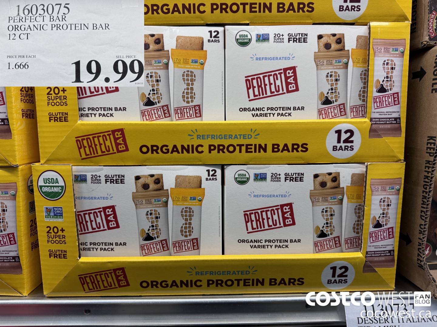 1603075 PERFECT BAR ORGANIC PROTEIN BAR 12 CT $19.99