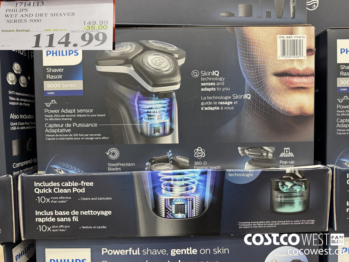 1714113 PHILIPS WET AND DRY SHAVER SERIES 5000 ($35.00 INSTANT SAVINGS EXPIRES ON 2023-12-17) $114.99