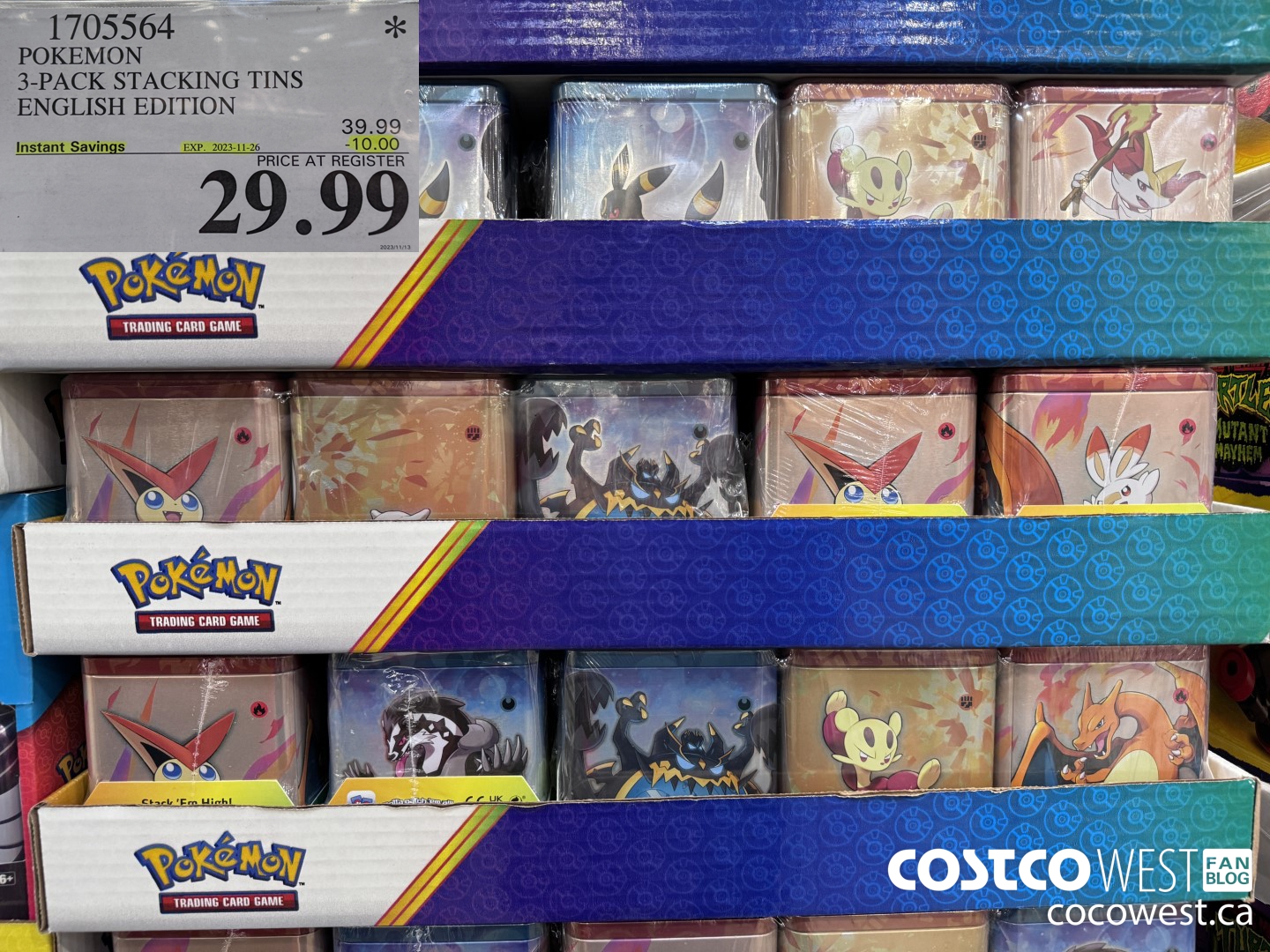 1705564 POKEMON 3-PACK STACKING TINS ENGLISH EDITION ($10.00 INSTANT SAVINGS EXPIRES ON 2023-11-26) $29.99