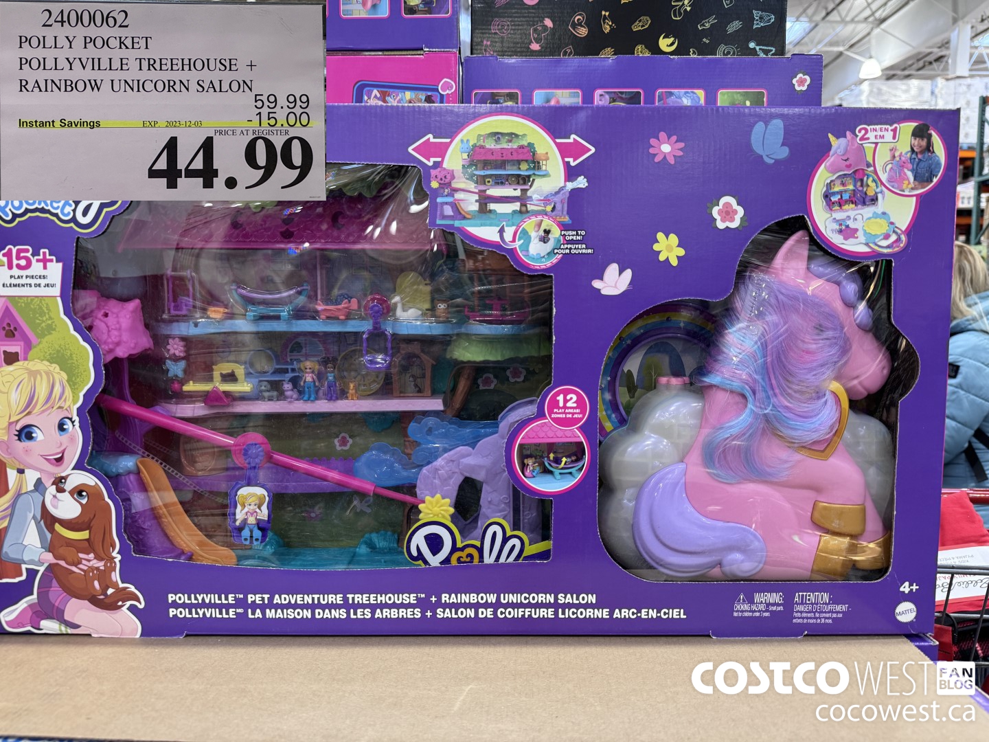 2400062 POLLY POCKET POLLYVILLE TREEHOUSE + RAINBOW UNICORN SALON ($15.00 INSTANT SAVINGS EXPIRES ON 2023-12-03) $44.99