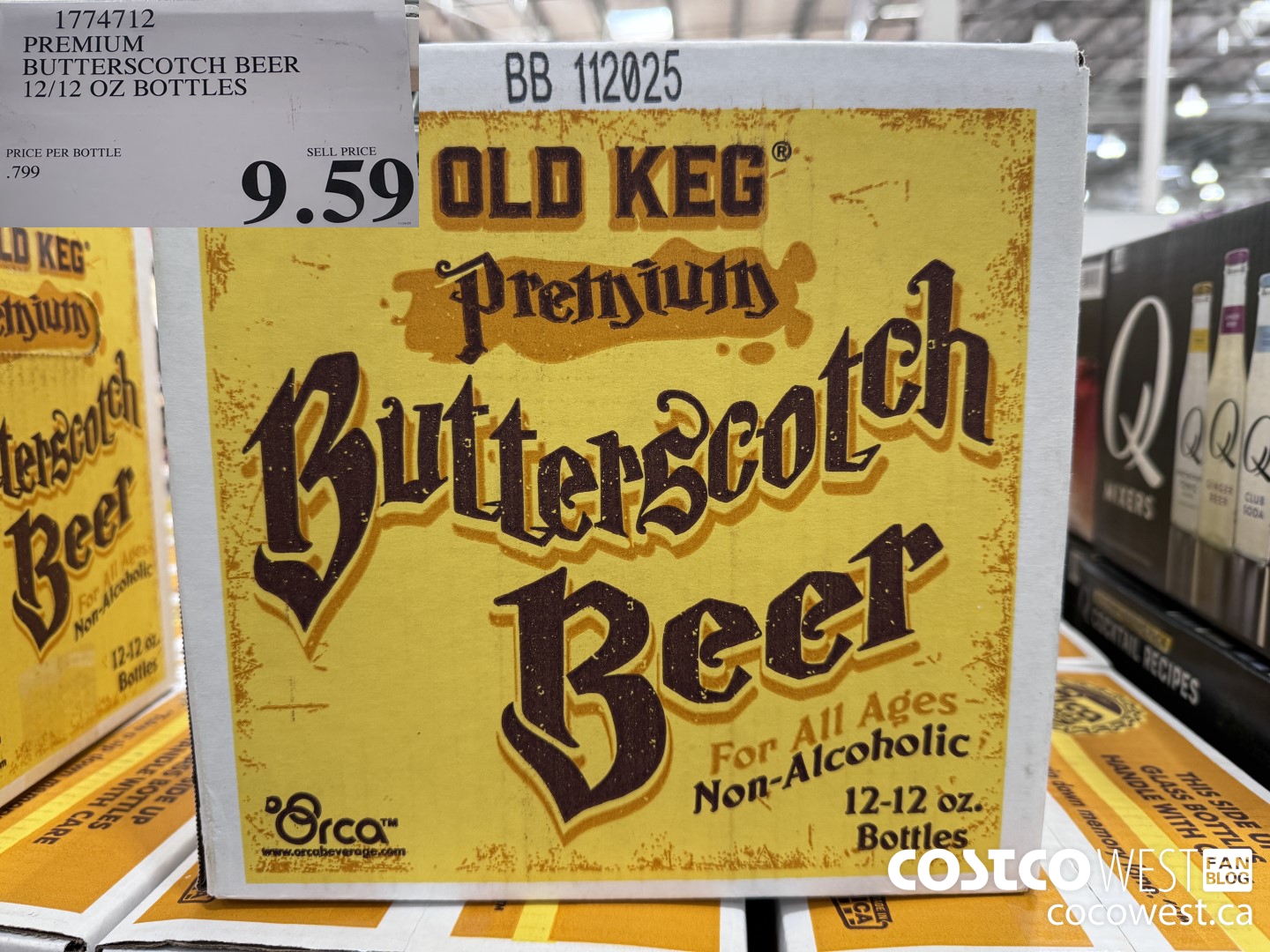 1774712 PREMIUM BUTTERSCOTCH BEER 12/12 OZ BOTTLES $9.59