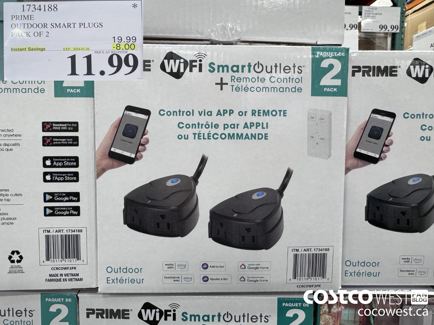 1734188 PRIME OUTDOOR SMART PLUGS PACK OF 2 ($8.00 INSTANT SAVINGS EXPIRES ON 2024-01-26) $11.99