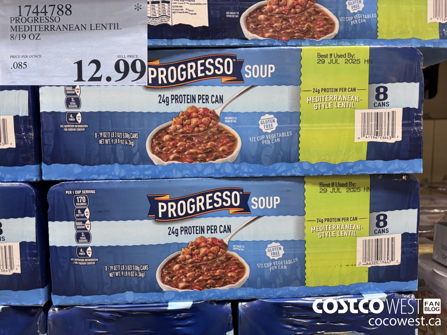 1744788 PROGRESSO MEDITERRANEAN LENTIL 8/19 OZ $12.99
