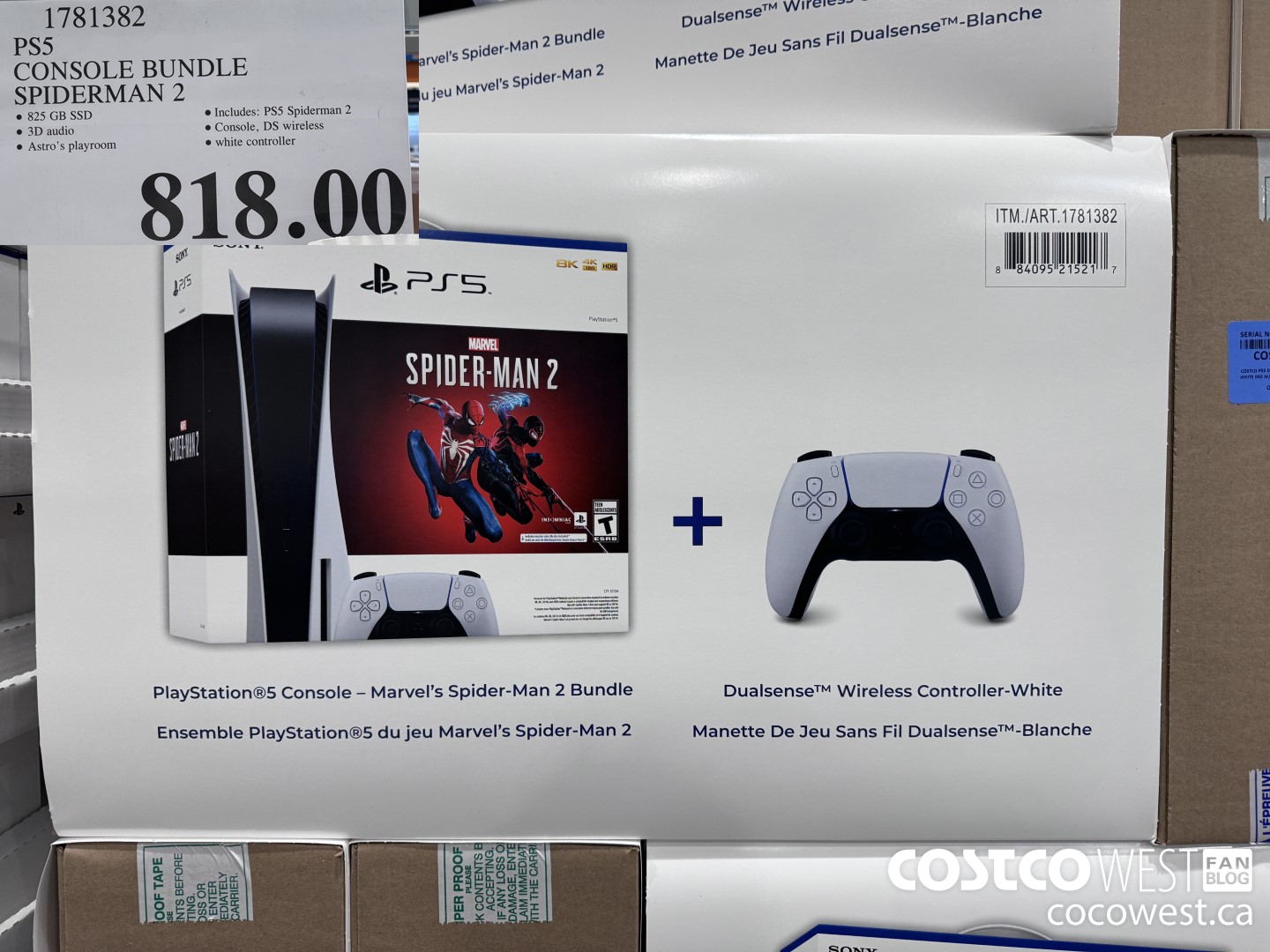 1781382 PS5 CONSOLE BUNDLE SPIDERMAN 2 $818.00