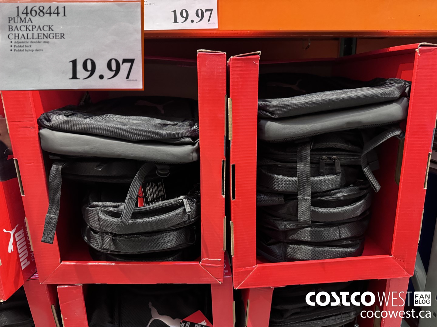 1468441 PUMA BACKPACK CHALLENGER $19.97