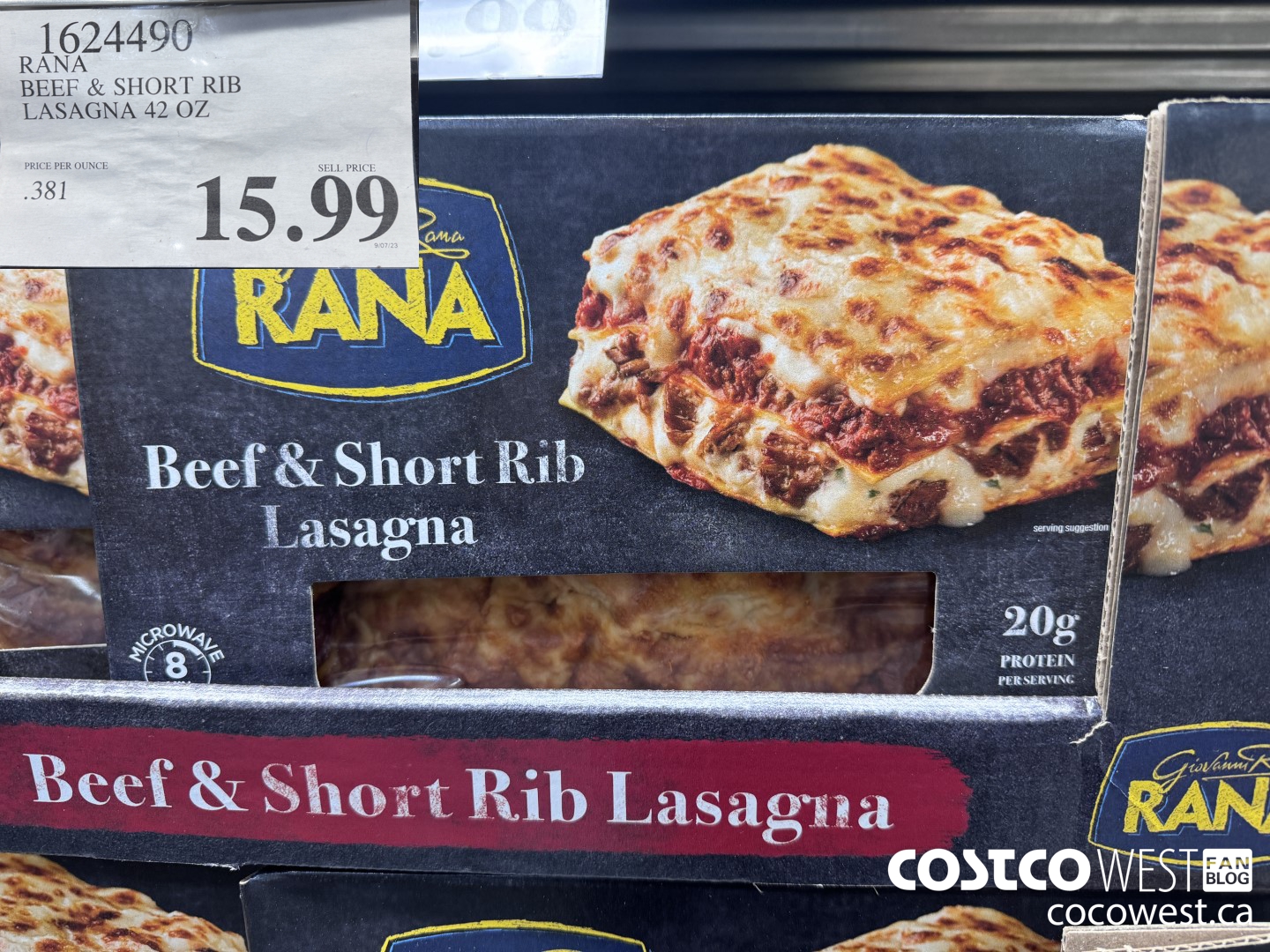 1624490 RANA BEEF & SHORT RIB LASAGNA 42 OZ $15.99