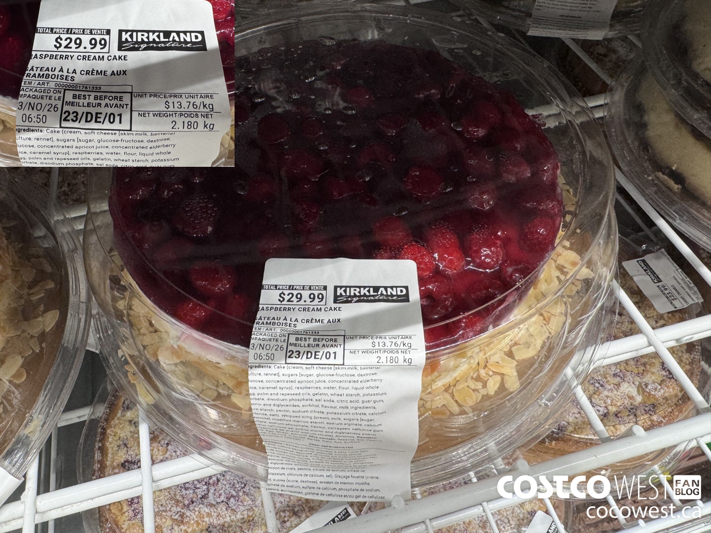 1761333 RASBPERRY CREAM CAKE $29.99