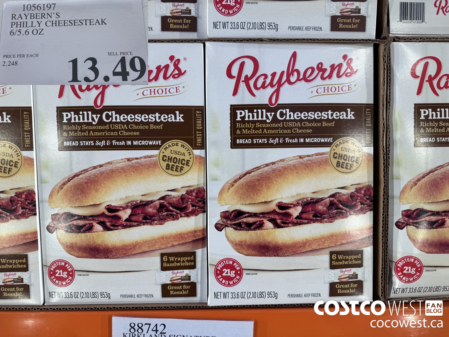 1056197 RAYBERN'S PHILLY CHEESESTEAK 6/5.6 OZ $13.49