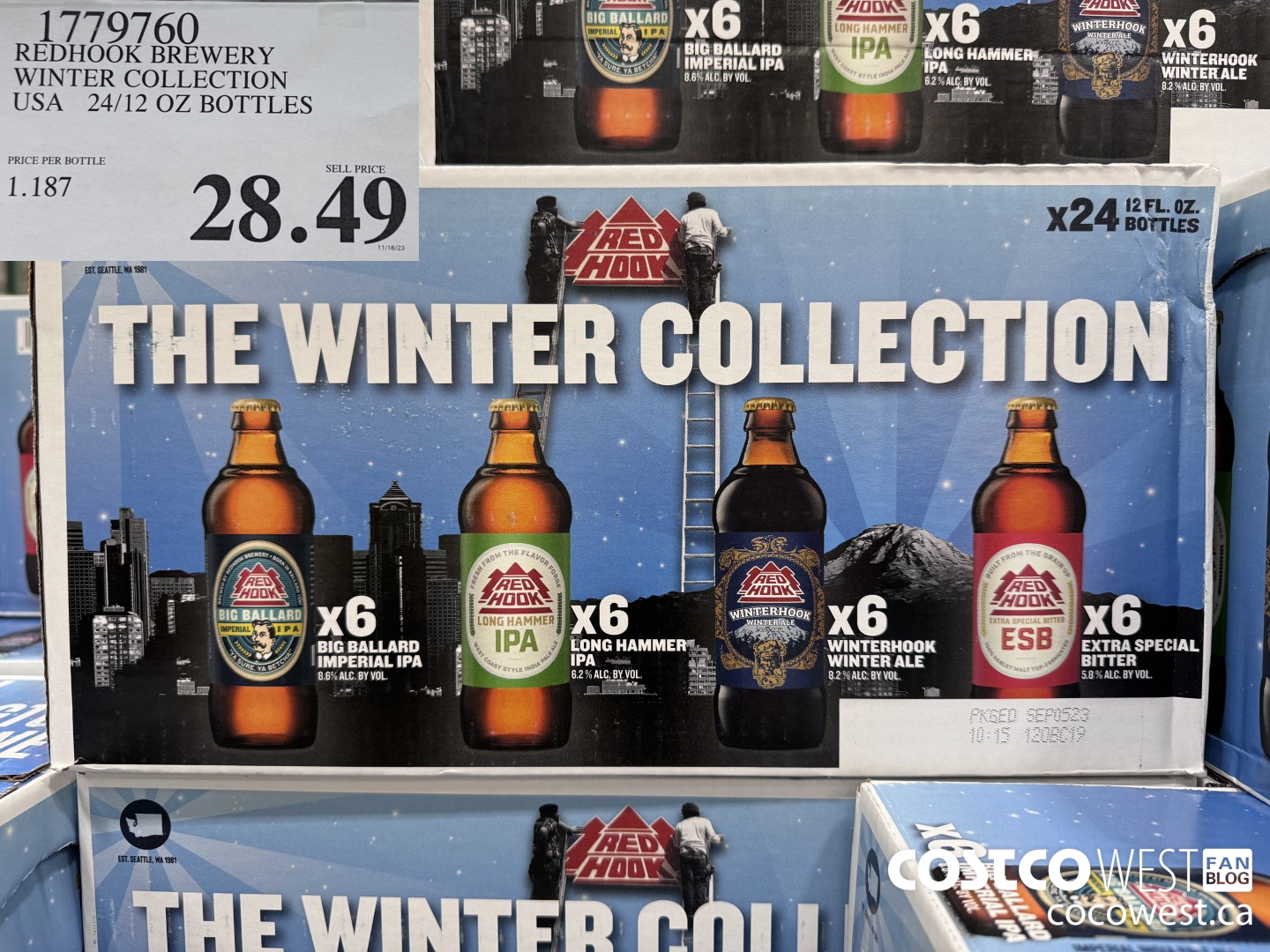 1779760 REDHOOK BREWERY WINTER COLLECTION USA 24/12OZ BOTTLES $28.49