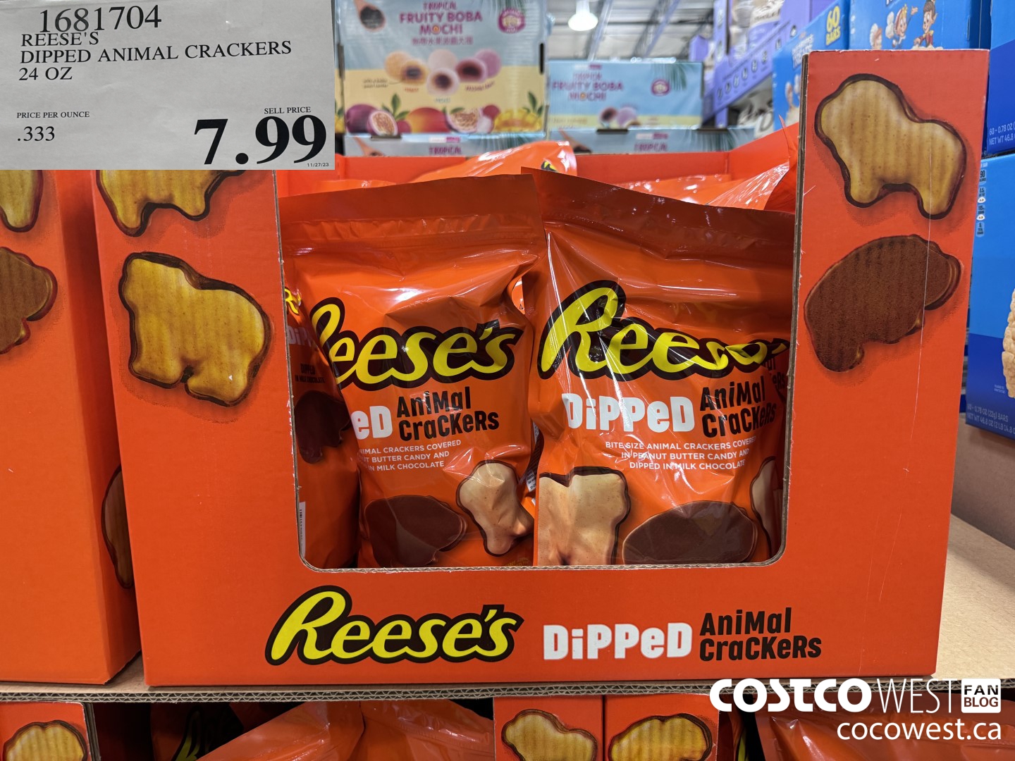 1681704 REESE'S DIPPED ANIMAL CRACKERS 24 OZ $7.99