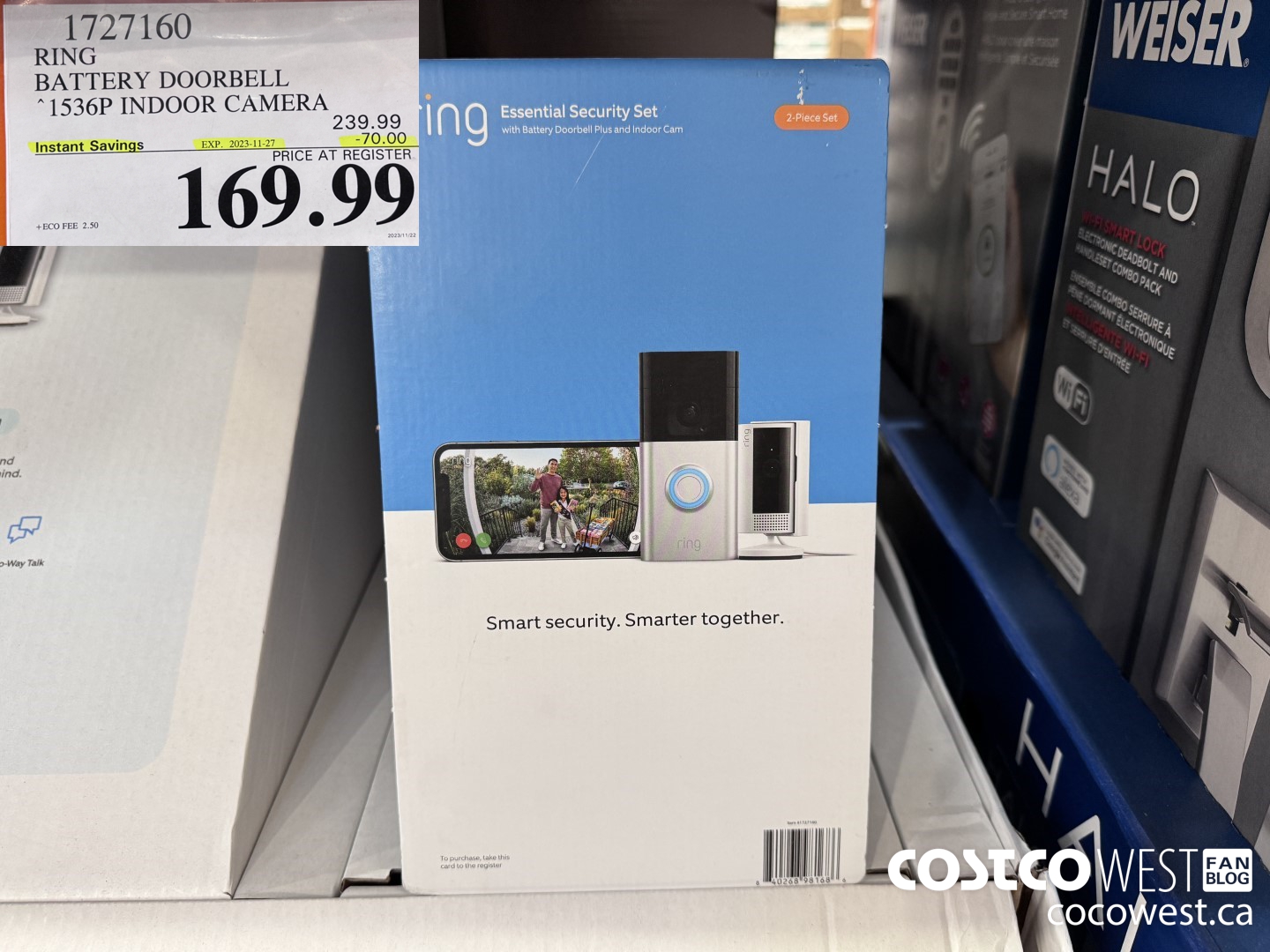 1727160 RING BATTERY DOORBELL 1536P INDOOR CAMERA ($70.00 INSTANT SAVINGS EXPIRES ON 2023-11-27) $169.99