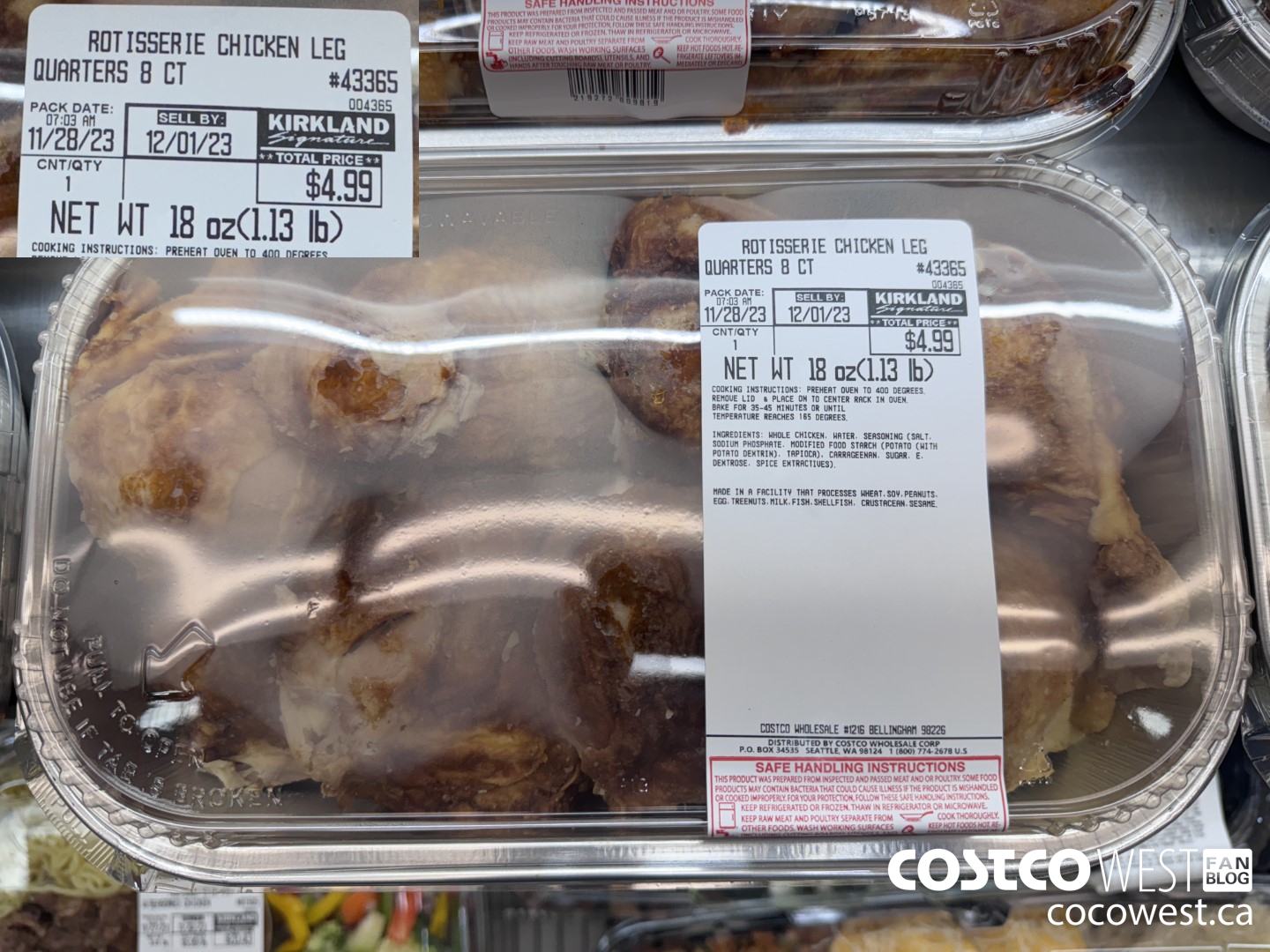 43365 ROTISSERIE CHICKEN LEG QUARTERS 8 CT $4.99