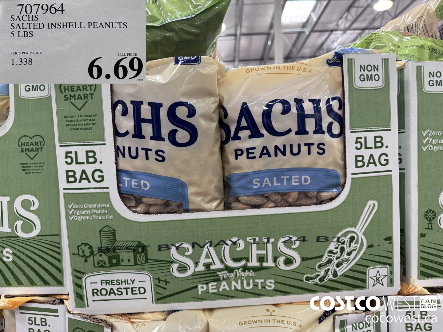 707964 SACHS SALTED INSHELL PEANUTS 5 LBS $6.69