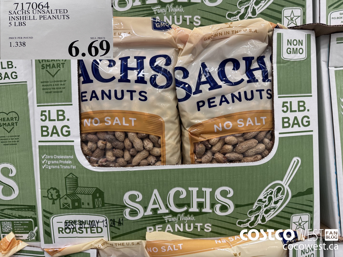 717064 SACHS UNSALTED INSHELL PEANUTS 5 LBS $6.69