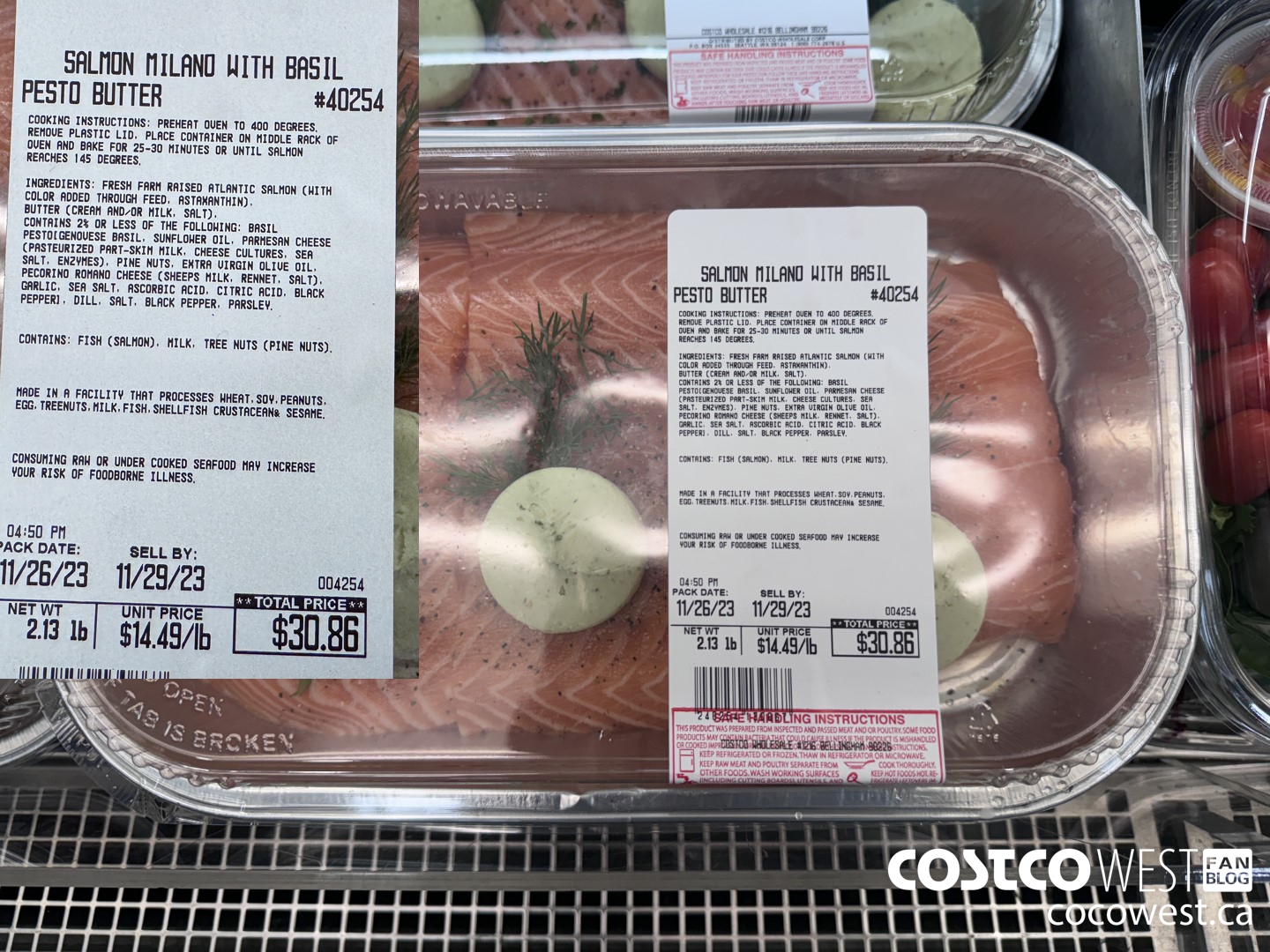 40254 SALMON MILANO WITH BASIL PESTO BUTTER $14.49