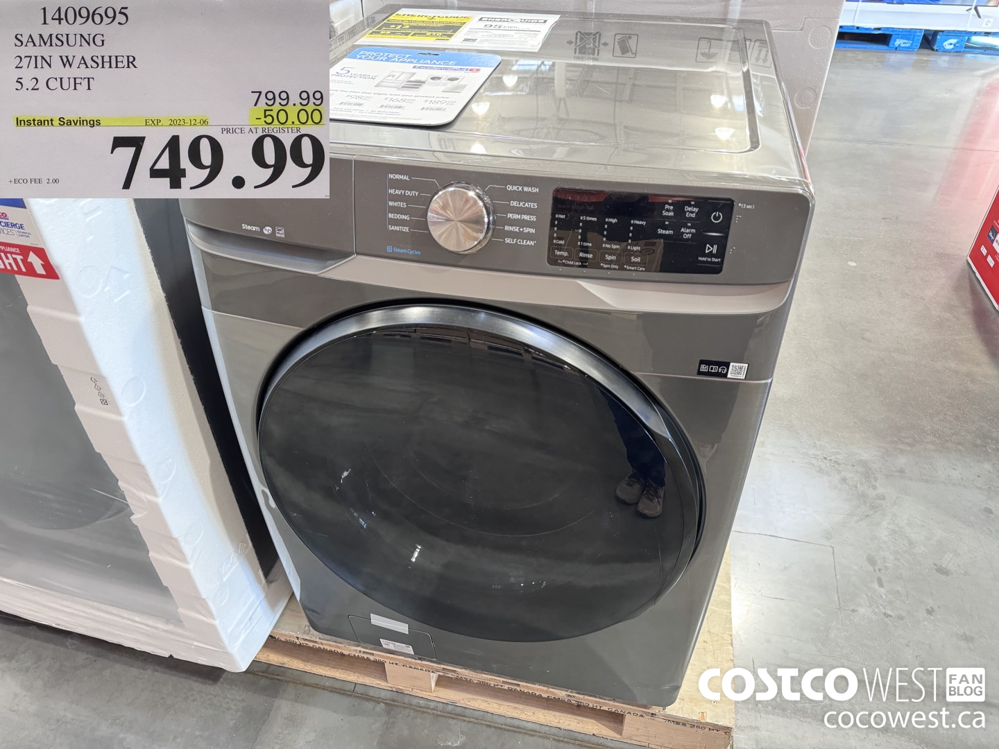 1409695 SAMSUNG 27IN WASHER 5.2 CUFT ($50.00 INSTANT SAVINGS EXPIRES ON 2023-12-06) $749.99