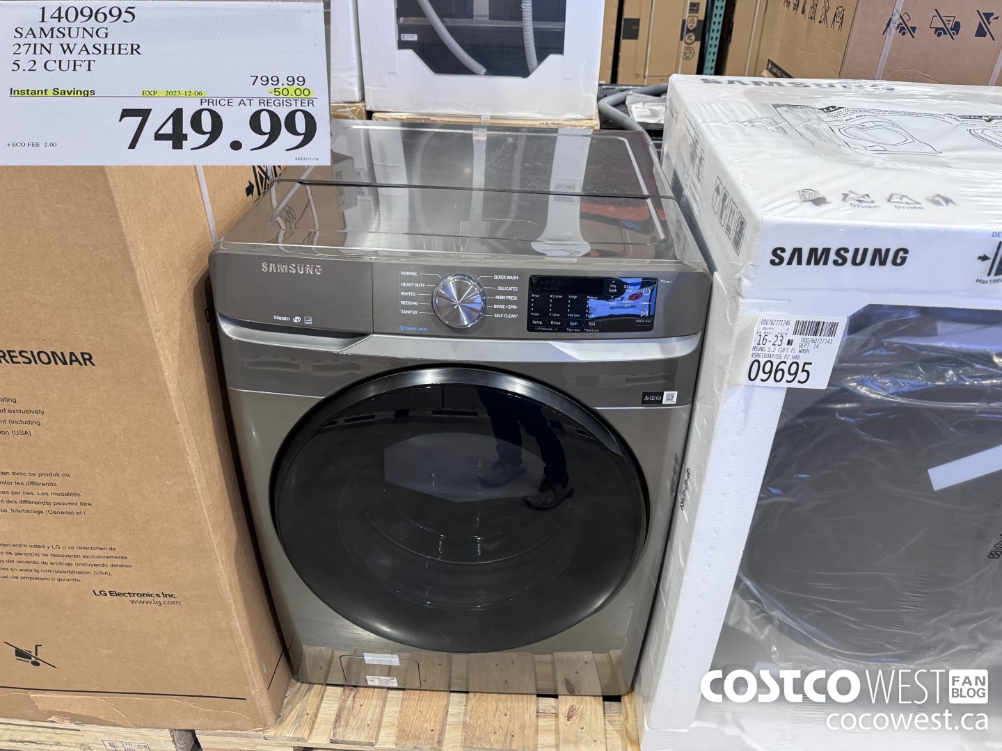 1409695 SAMSUNG 27IN WASHER 5.2 CUFT ($50.00 INSTANT SAVINGS EXPIRES ON 2023-12-06) $749.99