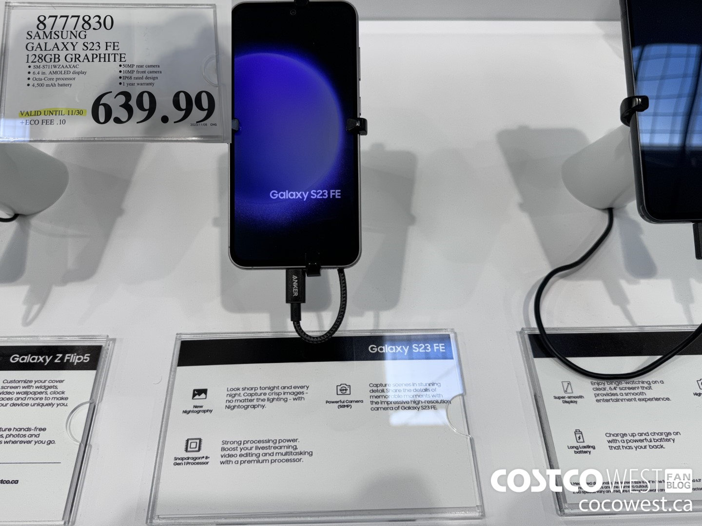 8777830 SAMSUNG GALAXY S23 FE 128GB GRAPHITE (EXPIRES ON 2023-11-30) $639.99