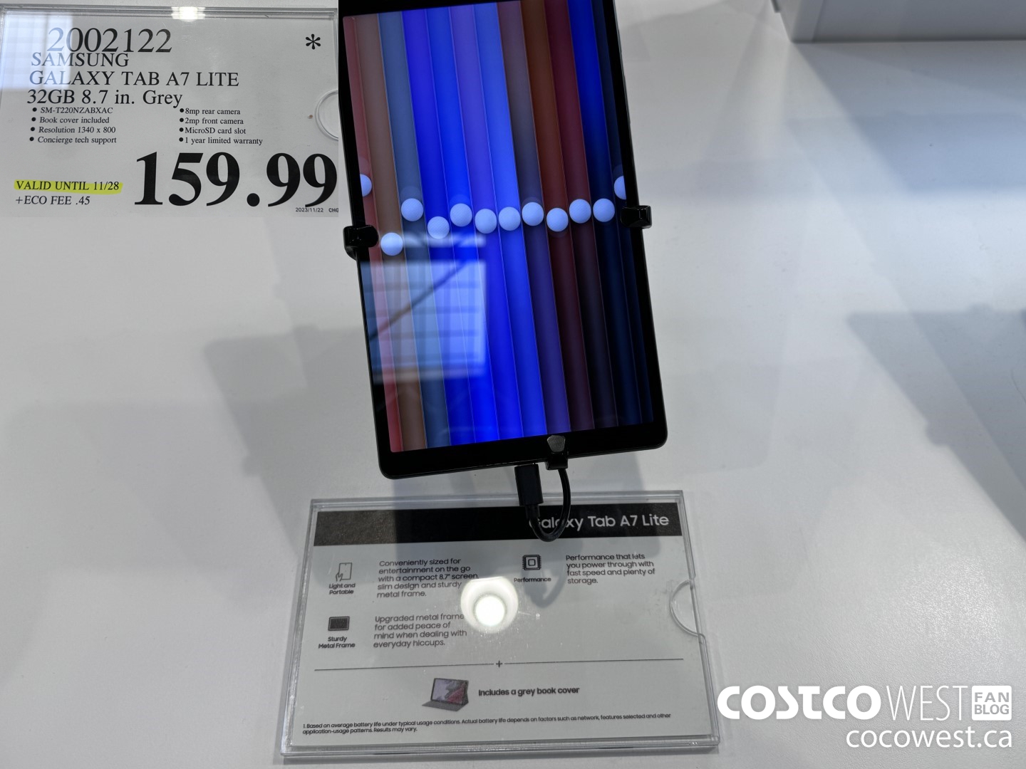 2002122 SAMSUNG GALAXY TAB A7 LITE 32GB 8.7 IN GREY (EXPIRES ON 2023-11-28) $159.99