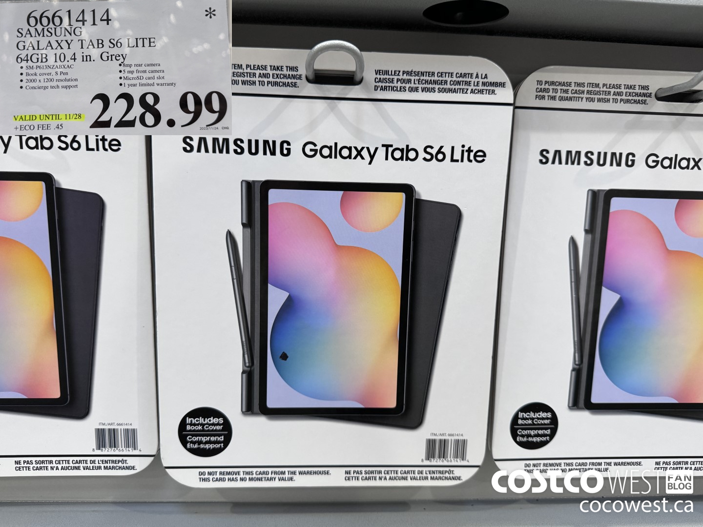 6661414 SAMSUNG GALAXY TAB S6 LITE 64GB 10.4 IN GREY (EXPIRES ON 2023-11-28) $228.99