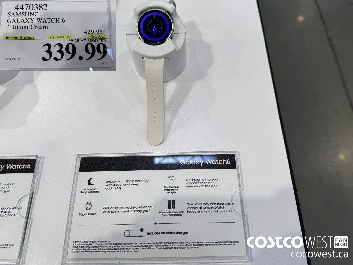 4470382 SAMSUNG GALAXY WATCH 6 40MM CREAM ($90.00 INSTANT SAVINGS EXPIRES ON 2023-11-30) $339.99
