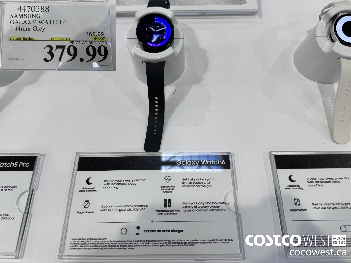 4470388 SAMSUNG GALAXY WATCH 6 44MM GREY ($90.00 INSTANT SAVINGS EXPIRES ON 2023-11-30) $379.99
