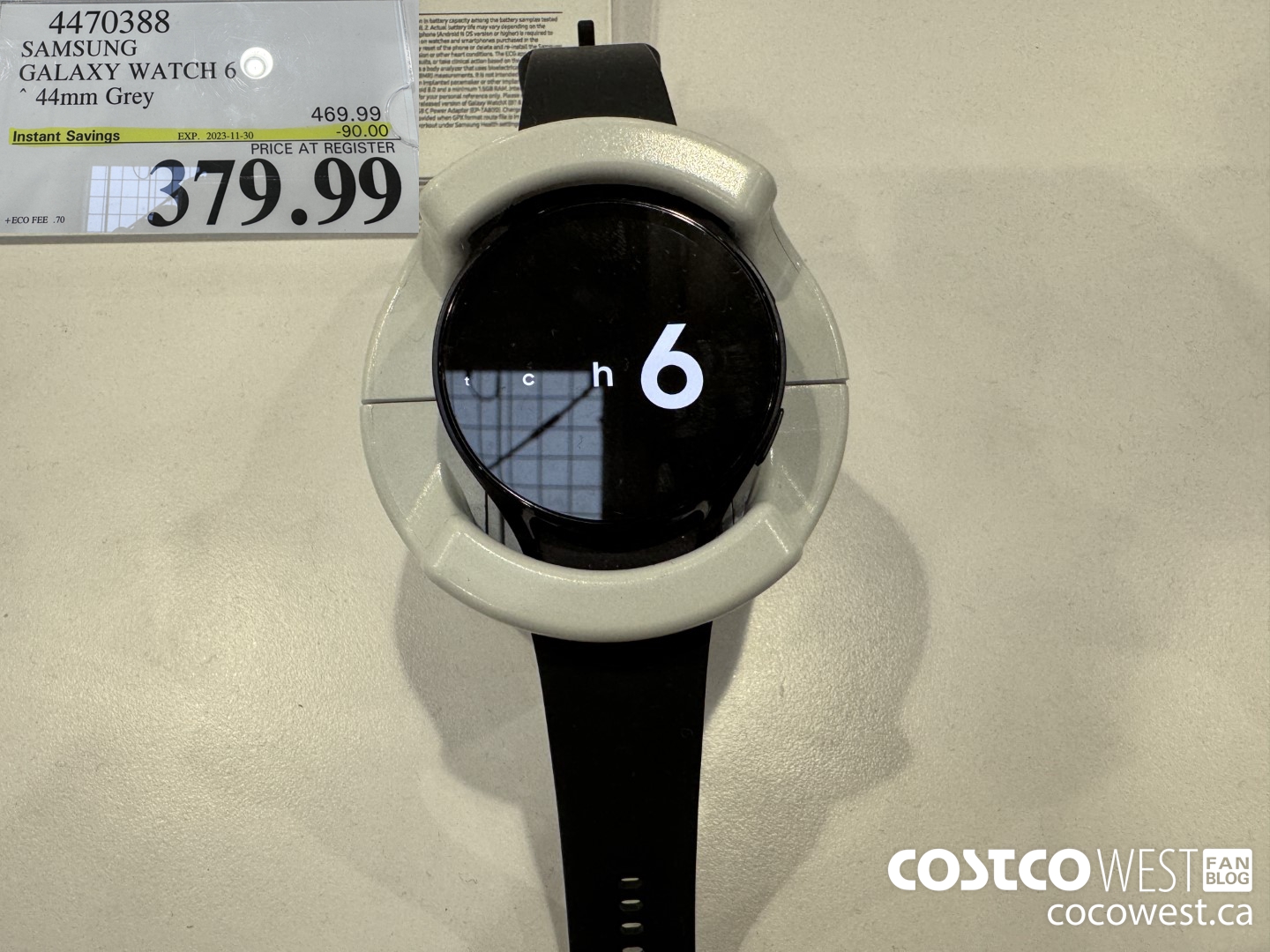 4470388 SAMSUNG GALAXY WATCH 6 44MM GREY ($90.00 INSTANT SAVINGS EXPIRES ON 2023-11-30) $379.99