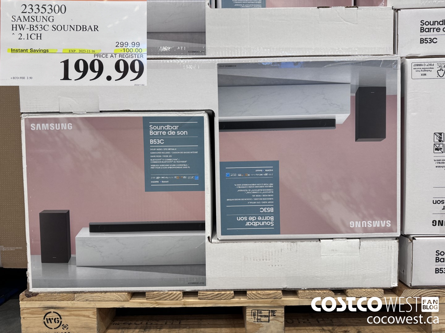 2335300 SAMSUNG HW-B53C/ZC SOUNDBAR 2.1 CH ($100.00 INSTANT SAVINGS EXPIRES ON 2023-11-16) $199.99