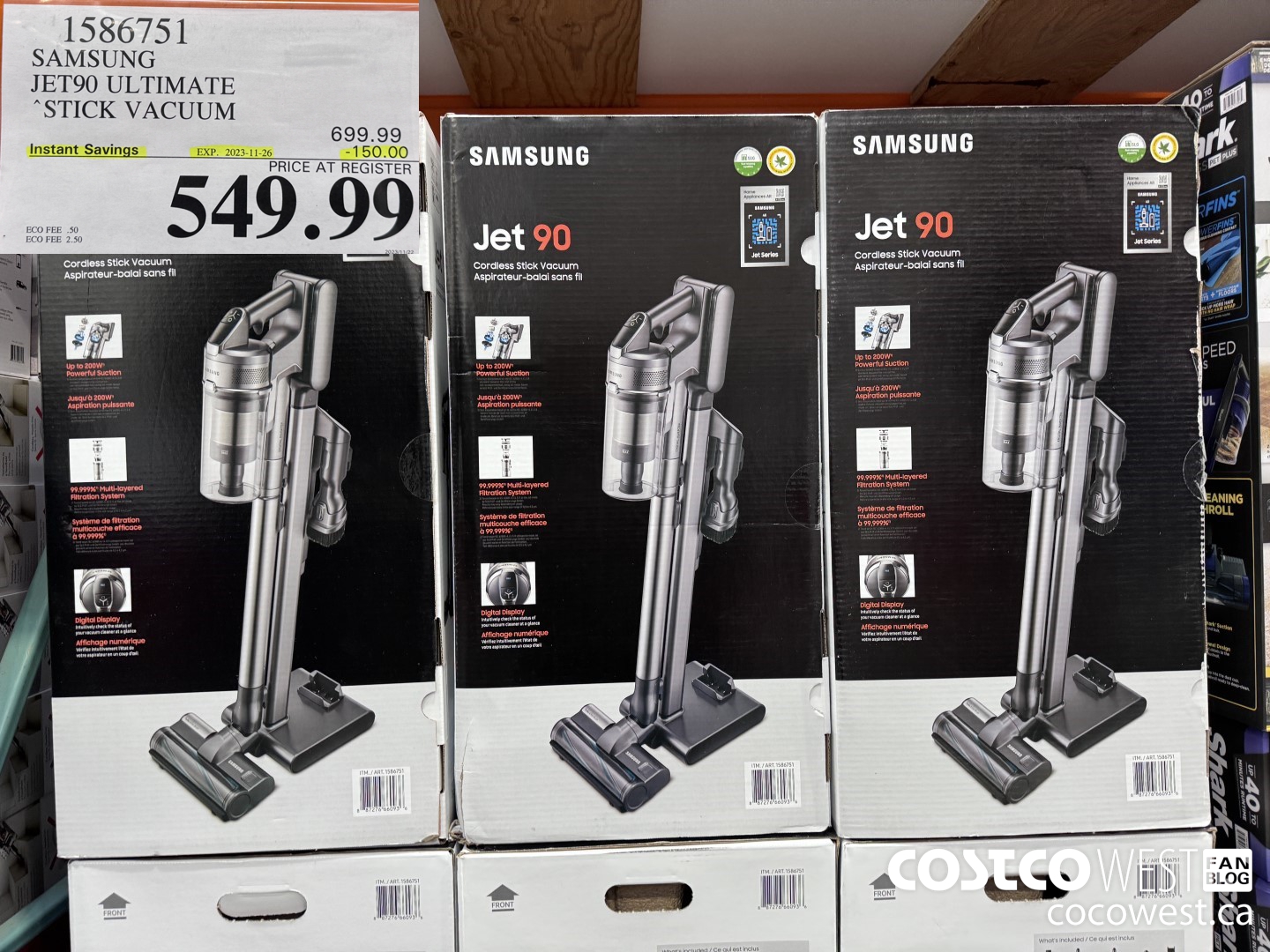 1586751 SAMSUNG JET90 ULTIMATE STICK VACUUM ($150.00 INSTANT SAVINGS EXPIRES ON 2023-11-26) $549.99