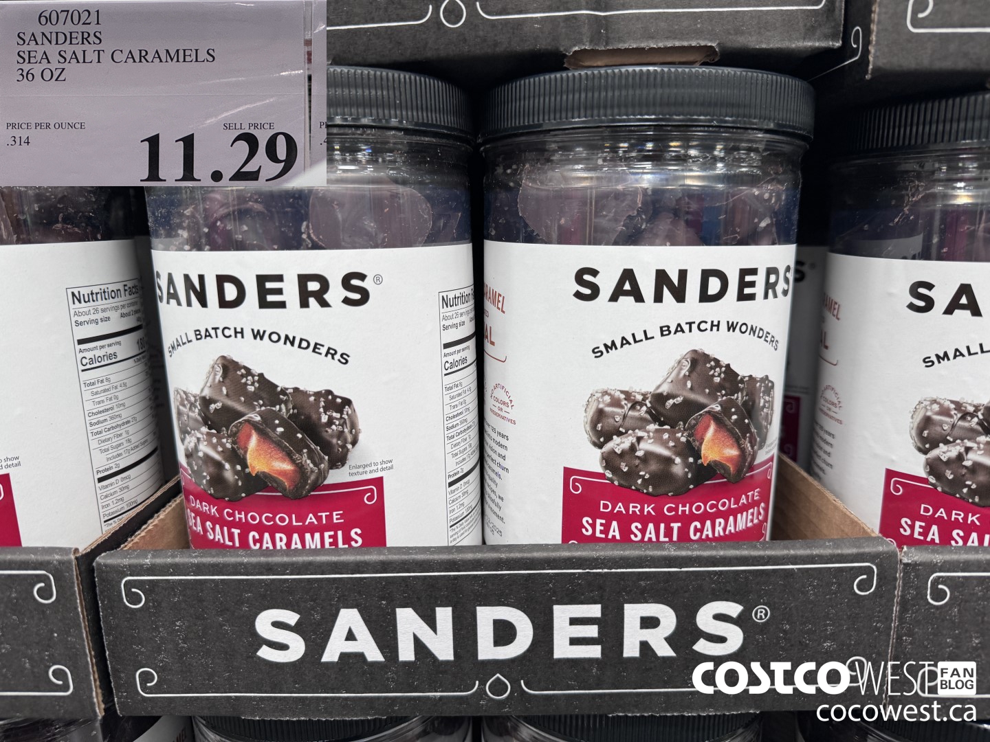 607021 SANDERS SEA SALT CARAMELS 36 OZ $11.29