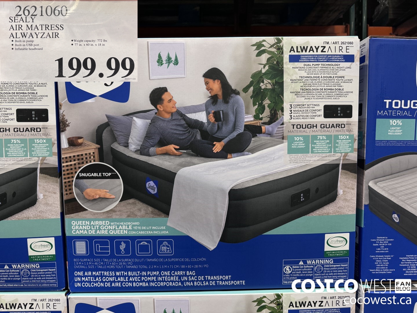 2621060 SEALY AIR MATRESS ALWAYZAIR $199.99