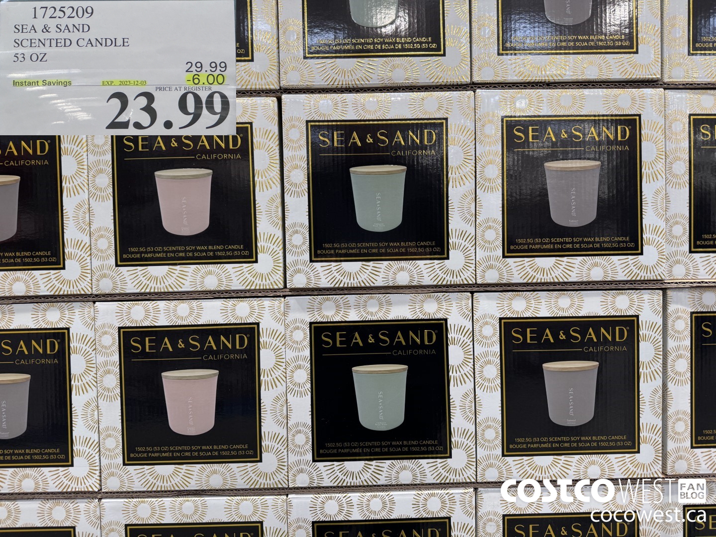 1725209 SEA & SAND SCENTED CANDLE 53 OZ ($6.00 INSTANT SAVINGS EXPIRES ON 2023-12-03) $23.99