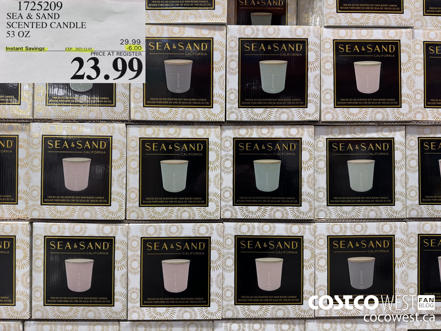 1725209 SEA & SAND SCENTED CANDLE 53 OZ ($6.00 INSTANT SAVINGS EXPIRES ON 2023-12-03) $23.99