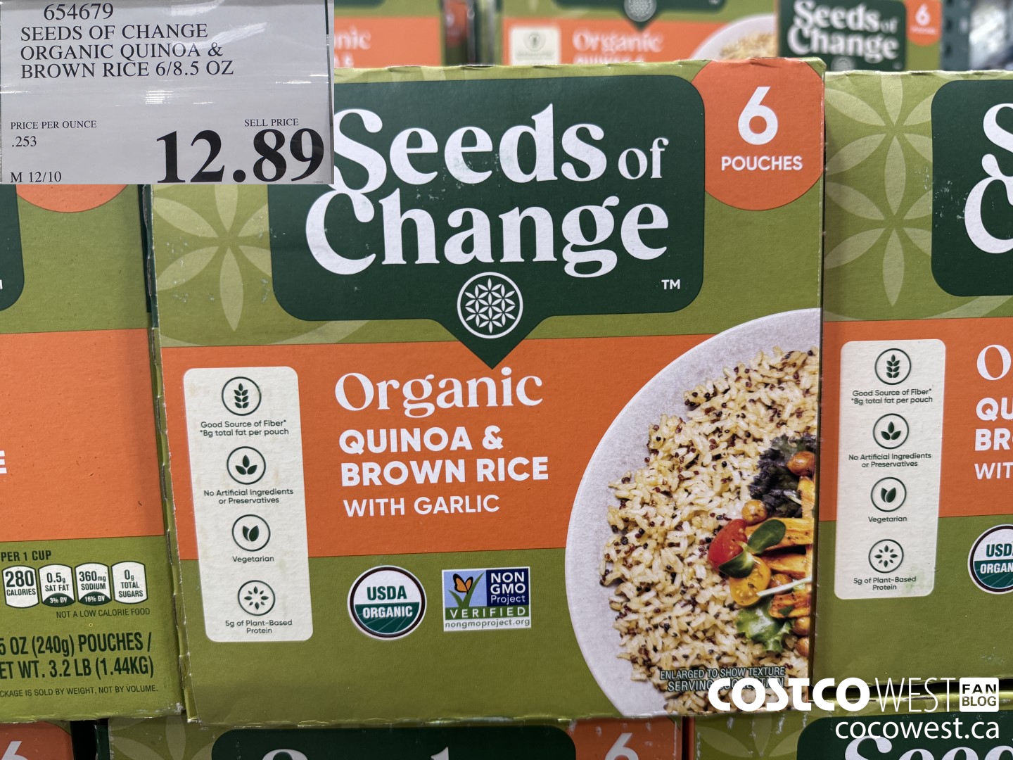 654679 SEEDS OF CHANGE ORGANIC QUINOA & BROWN RICE 6/8.5 OZ $12.89