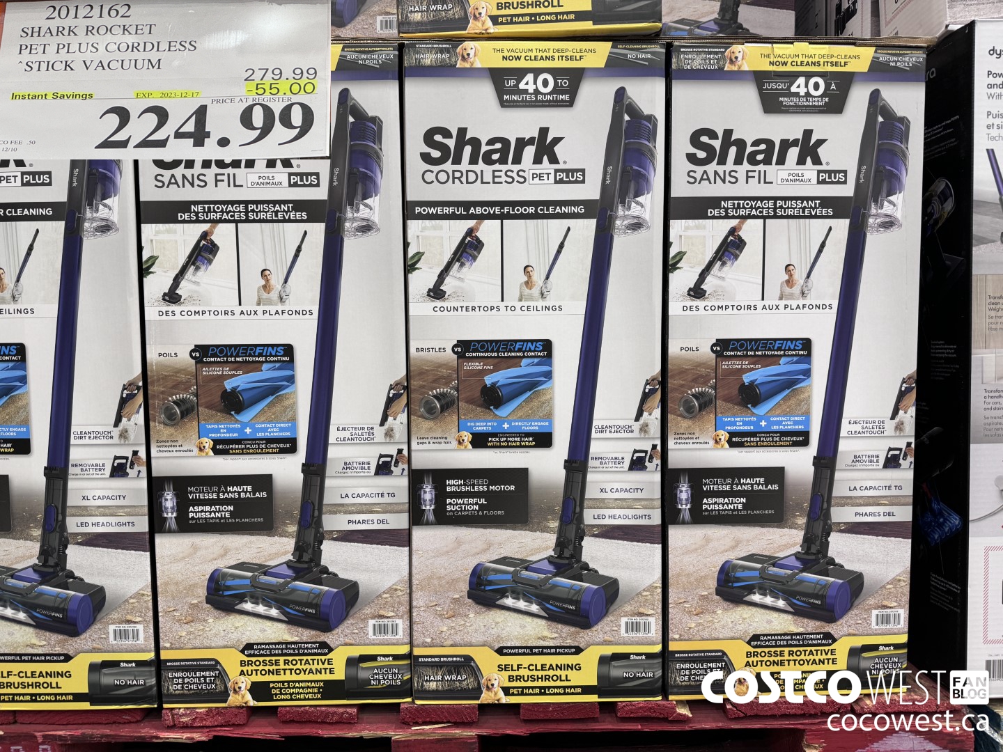2012162 SHARK ROCKET PET PRO CORDLESS STICK VACCUUM ($55.00 INSTANT SAVINGS EXPIRES ON 2023-12-17) $224.99