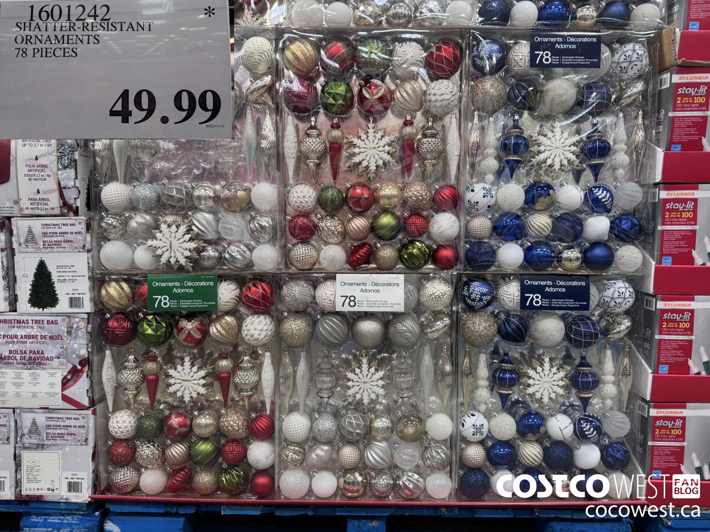 1601242 SHATTER-RESISTANT ORNAMENTS 78 PIECES $49.99