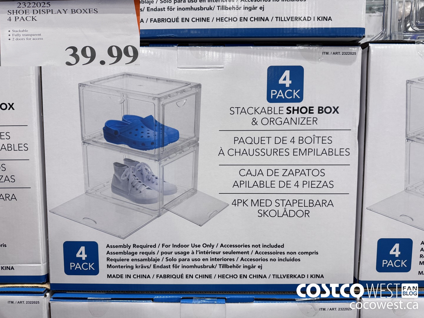 2322025 SHOE DISPLAY BOXES 4 PACK $39.99