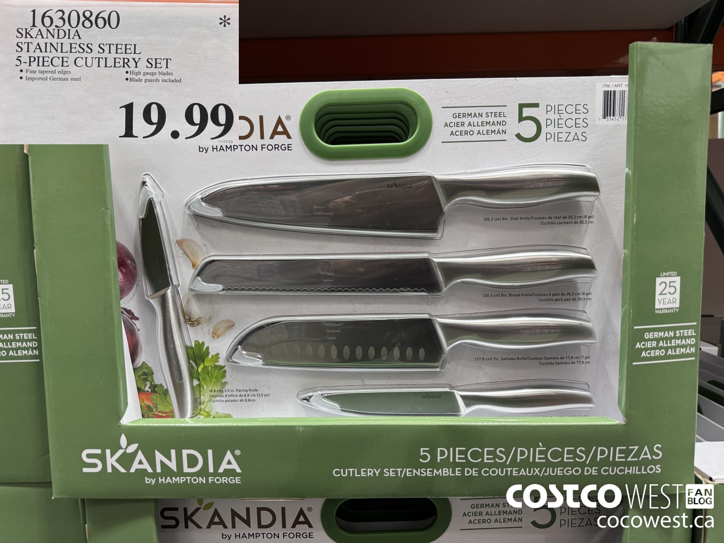 BOXED SKANDIA 5 PIECE KNIFE SET WITH PROTECTIVE SLEEVES