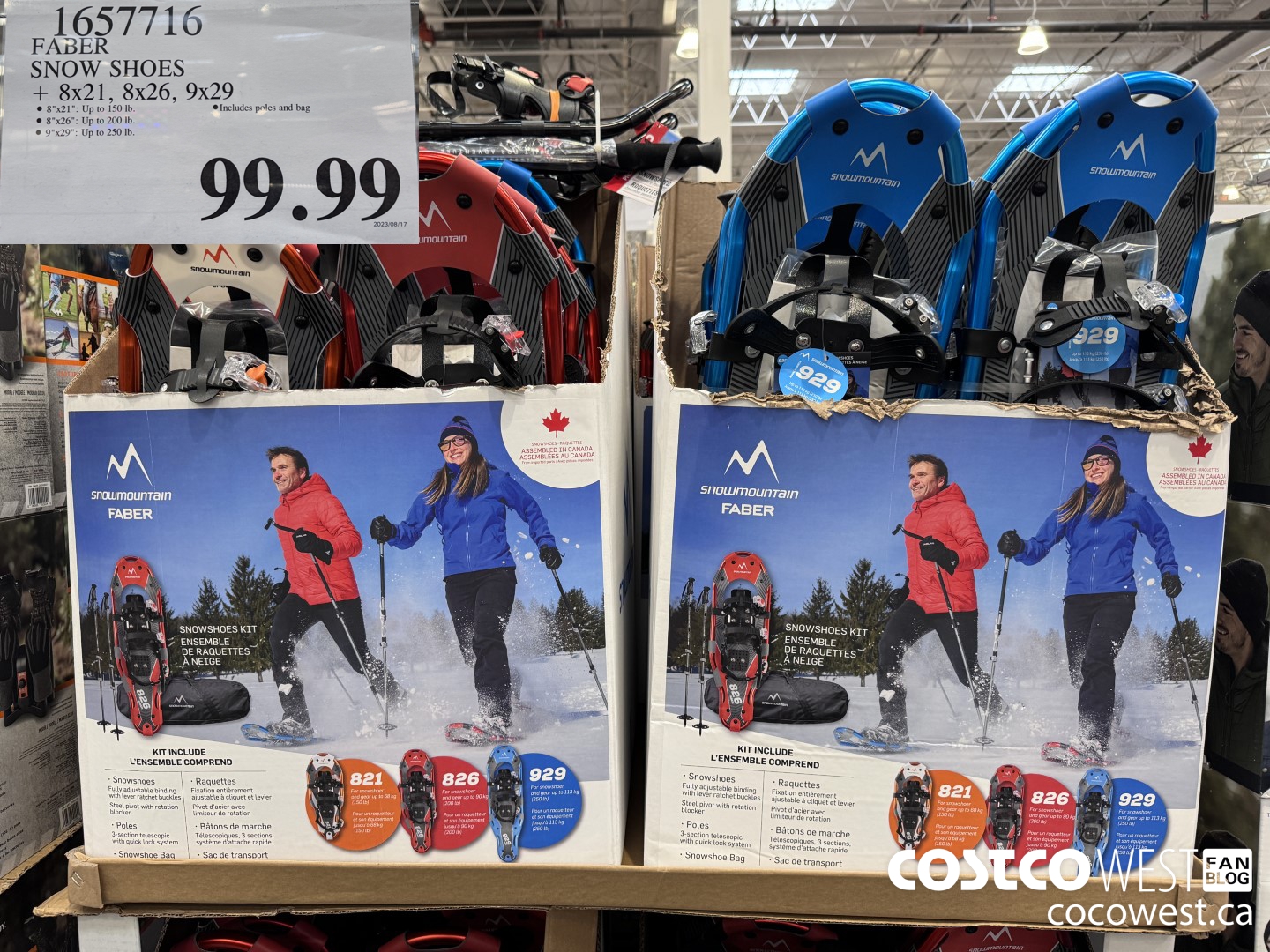 1657716 SNOW MOUNTAIN SNOW SHOES 8X21, 8X26, 9X29 $99.99