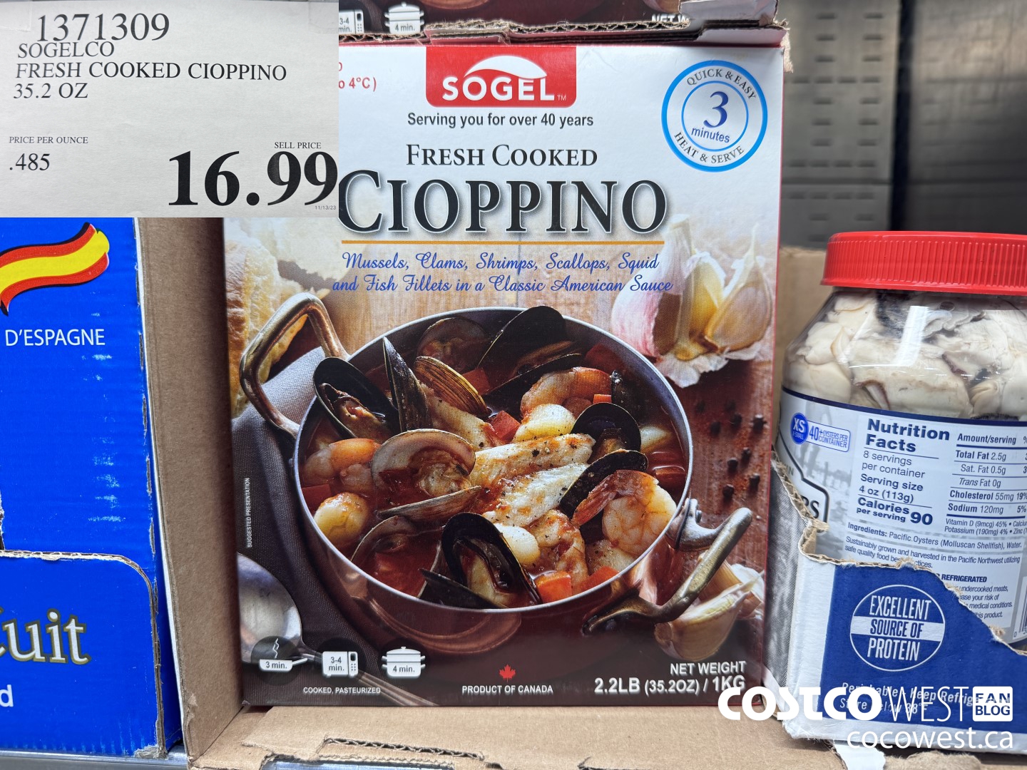 1371309 SOGELCO FRESH COOKED CIOPPINO 35.2 OZ $16.99
