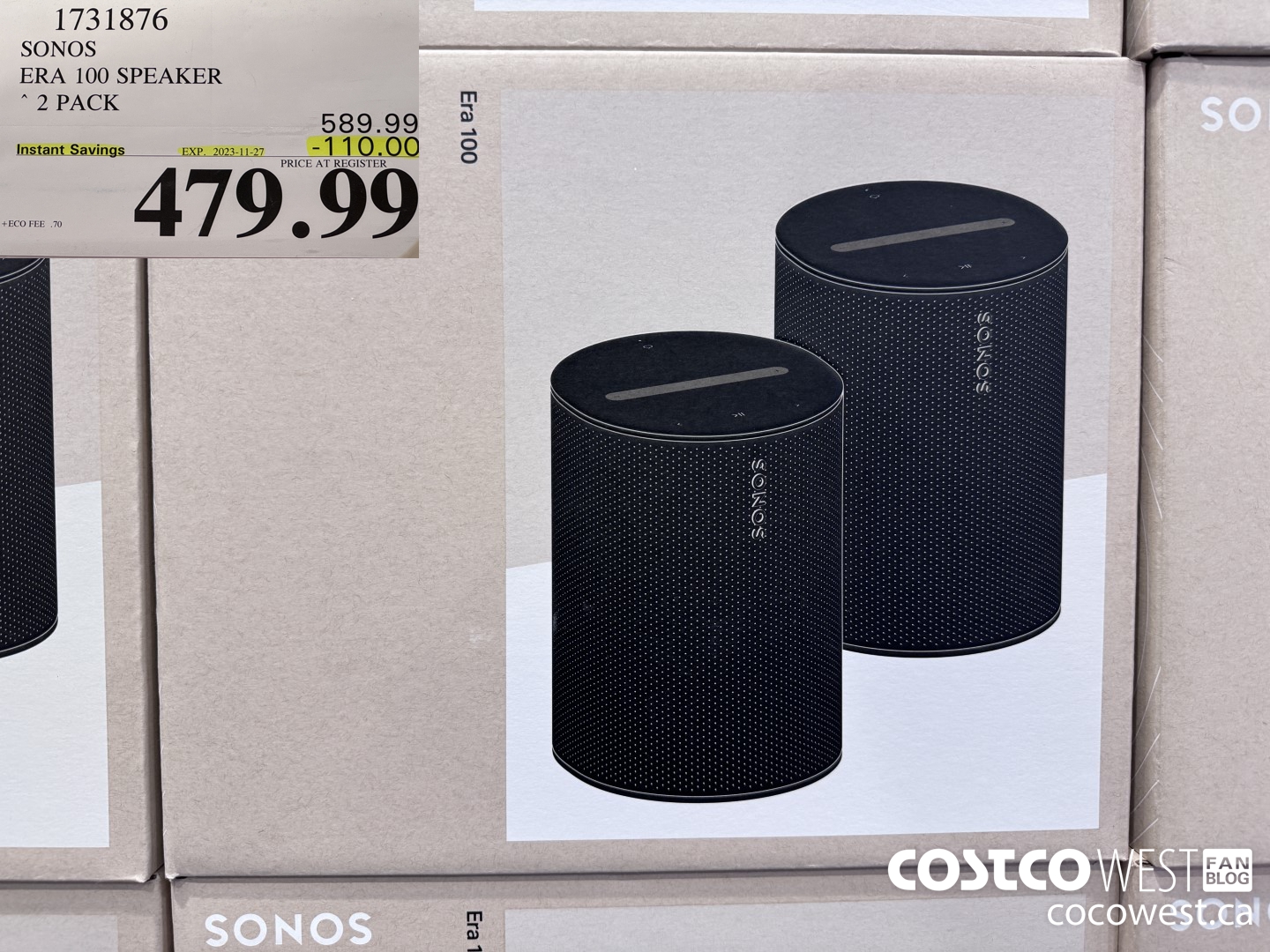1731876 SONOS ERA 100 SPEAKER 2 PACK ($110.00 INSTANT SAVINGS EXPIRES ON 2023-11-27) $479.99
