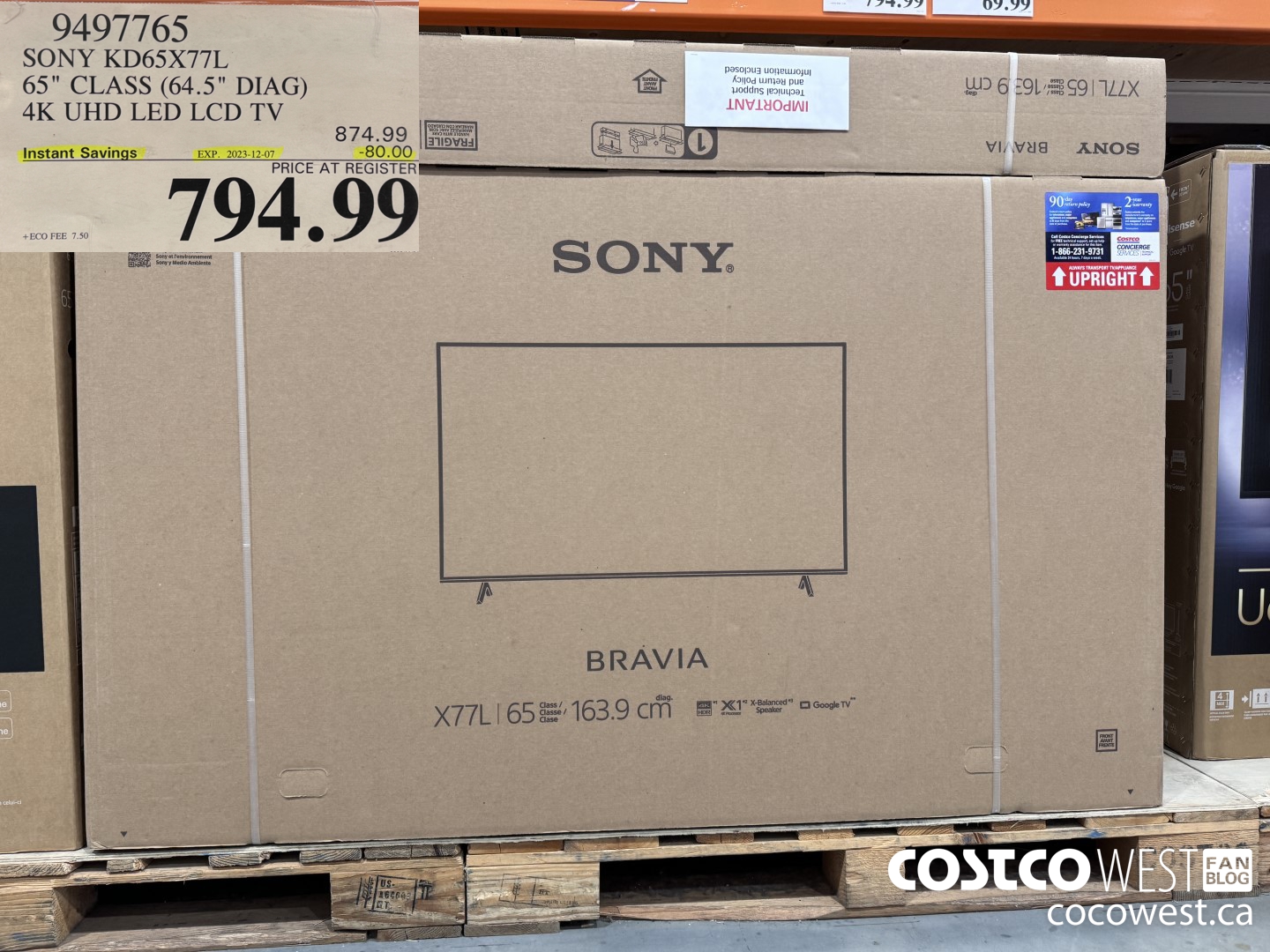 9497765 SONY KD65X77L 65