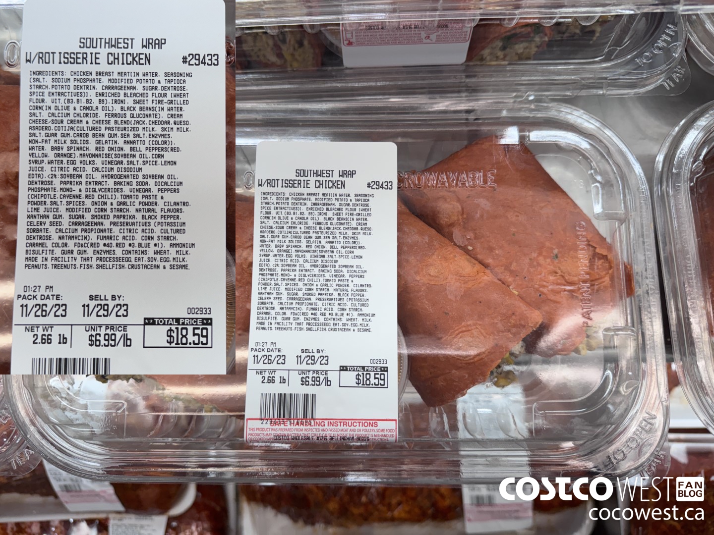 29433 SOUTHWEST WRAP W/ROTISSERIE CHICKEN $6.99