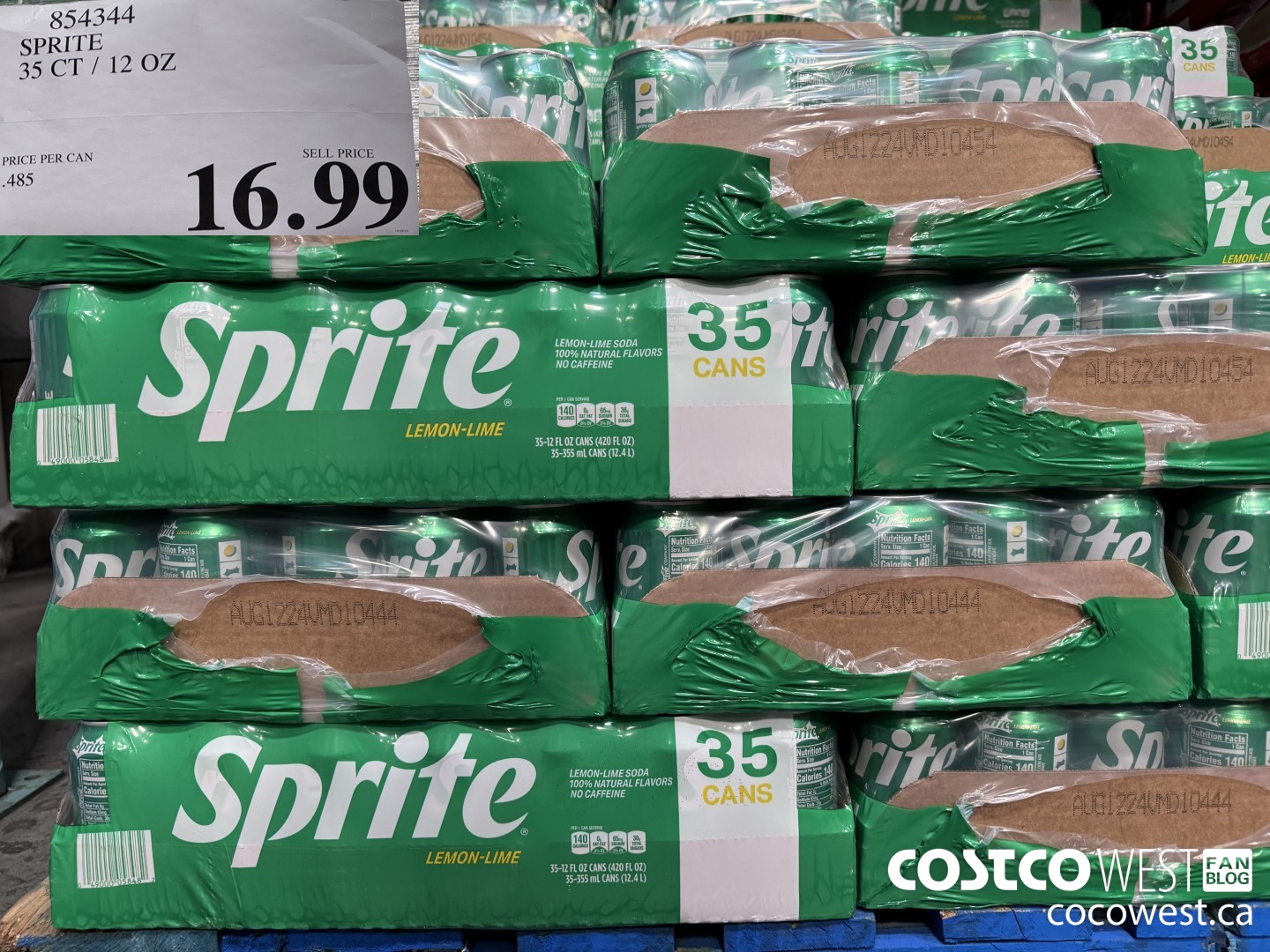 854344 SPRITE 35 CT / 12 OZ $16.99