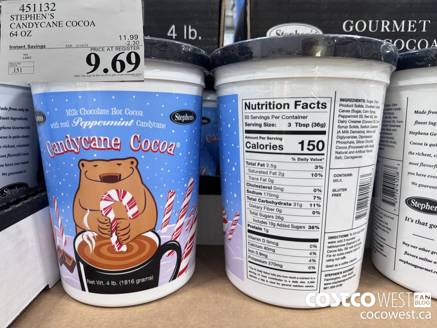 451132 STEPHEN'S CANDYCANE COCOA 64 OZ ($2.30 INSTANT SAVINGS EXPIRES ON 2023-12-10) $9.69