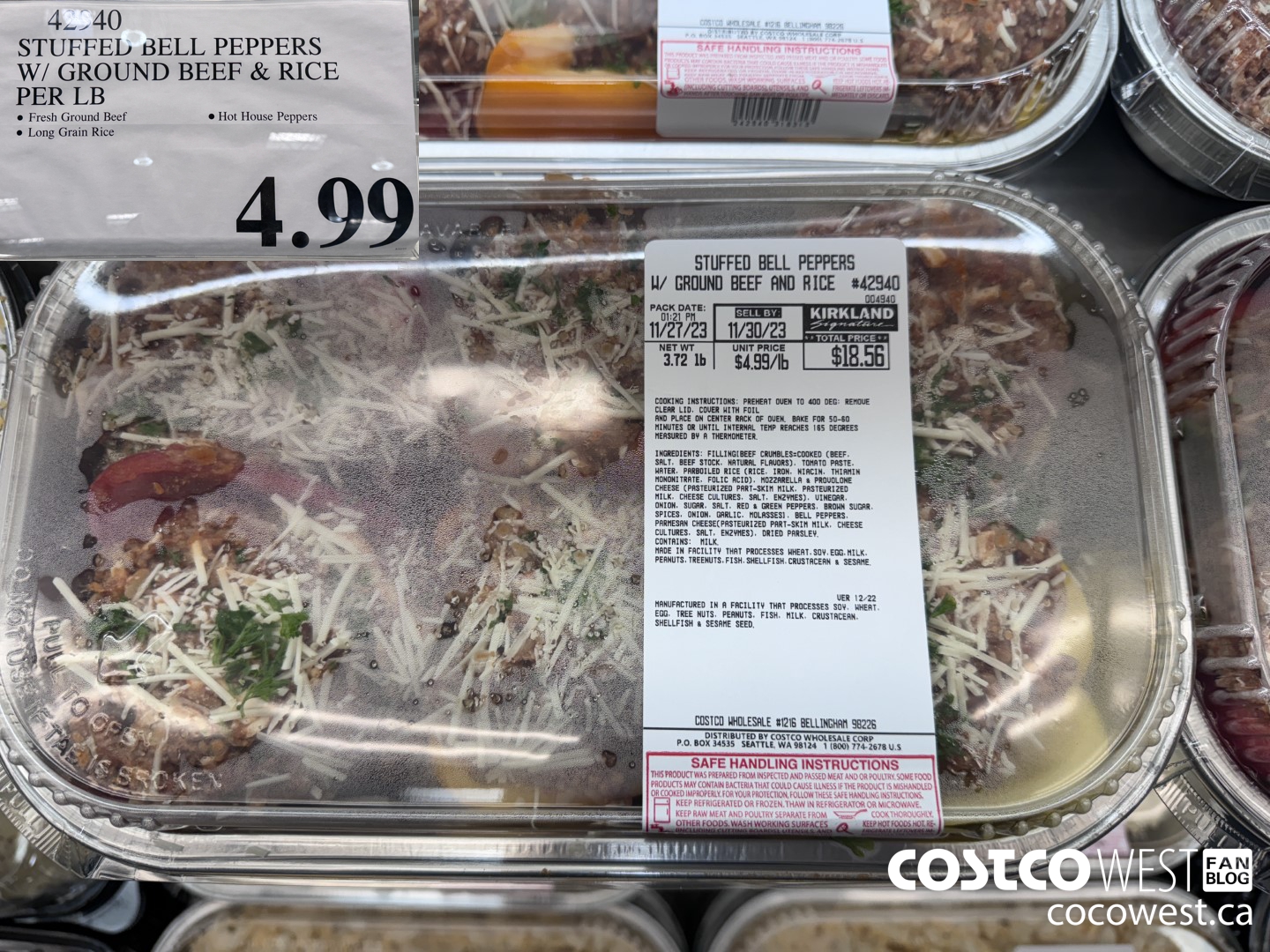 42940 STUFFED BELL PEPPERS W/ GROUND BEEF & RICE PER LB $4.99