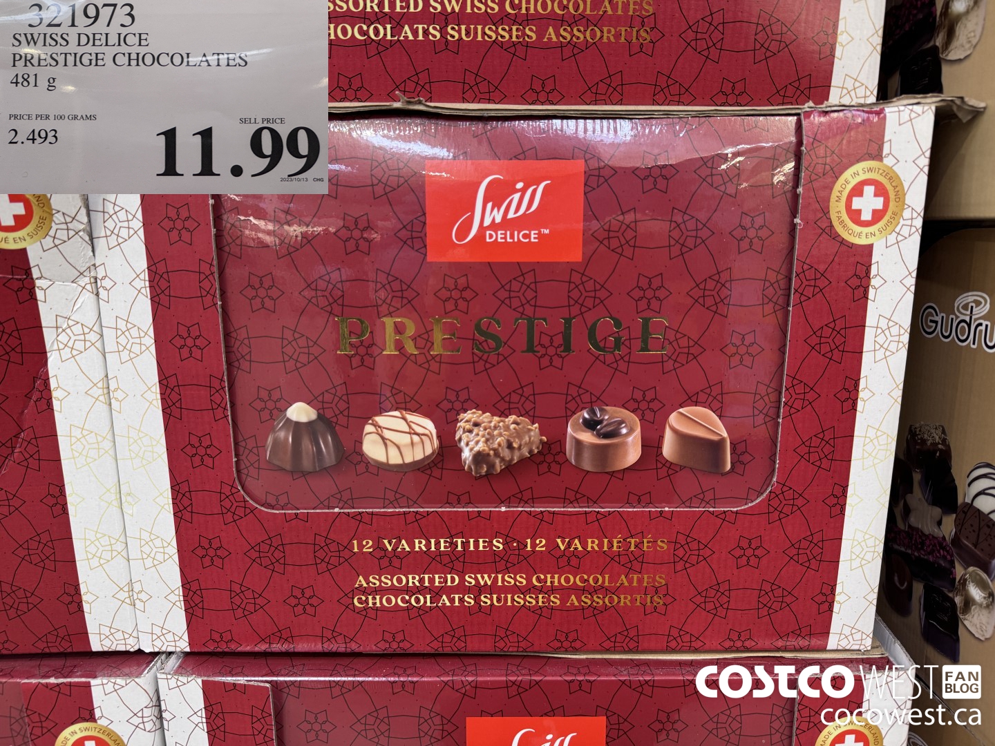 321973 SWISS DELICE PRESTIGE CHOCOLATES 481 G $11.99