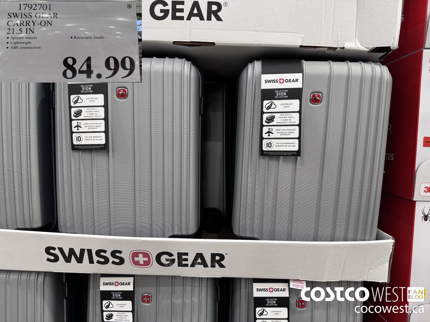 1792701 SWISS GEAR CARRY-ON 21.5 IN $84.99