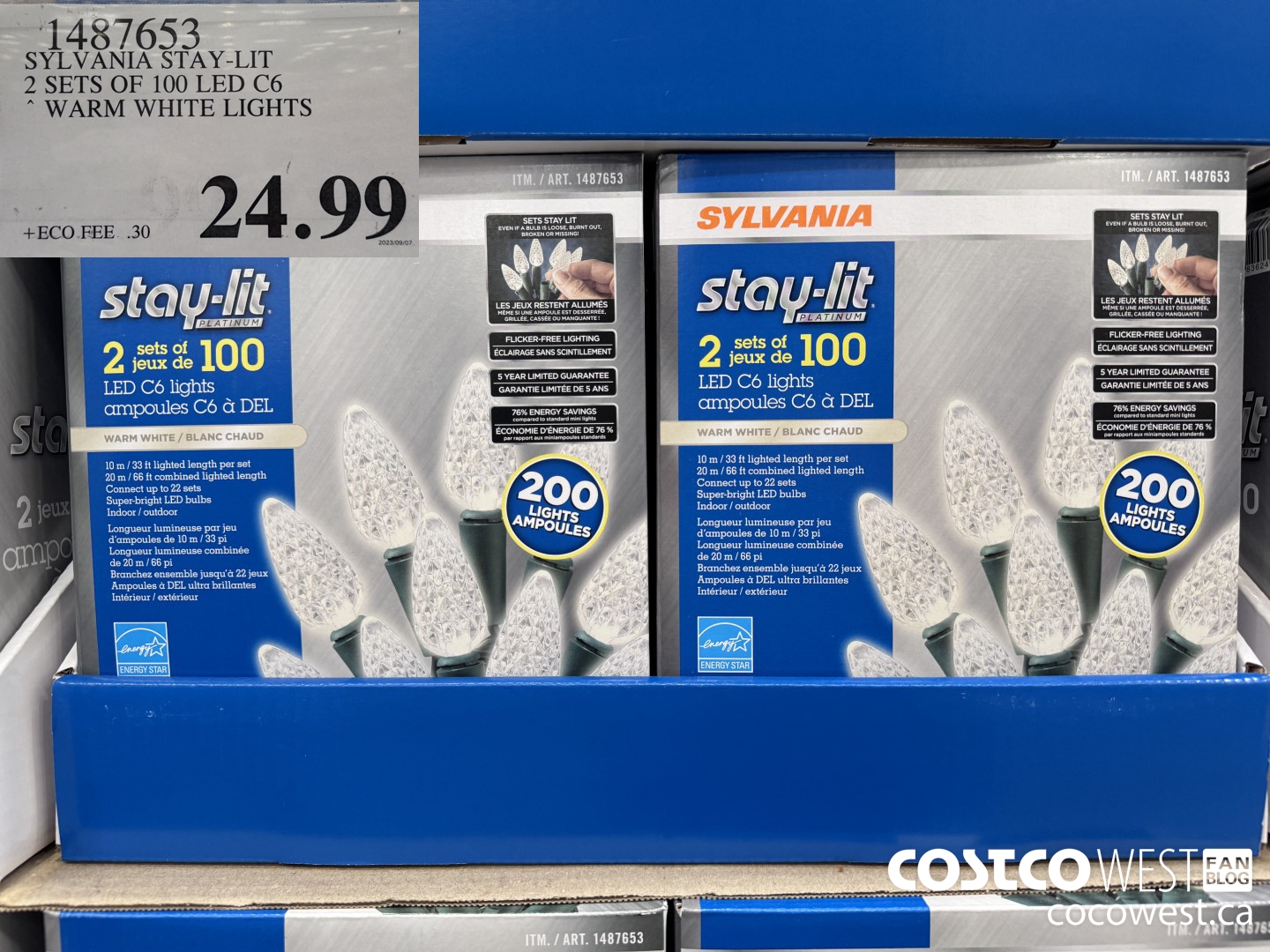 1487653 SYLVANIA STAY-LIT 2 SETS OF 100 LED C6 WARM WHITE LIGHTS $24.99