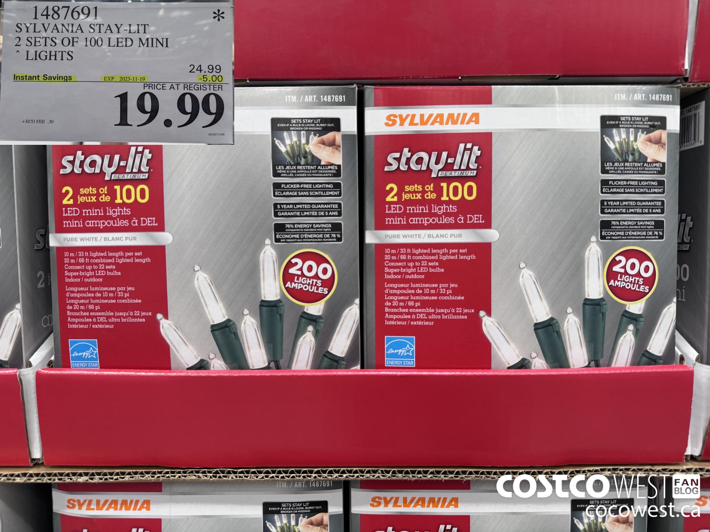 1487691 SYLVANIA STAY-LIT 2 SETS OF 100 LED MINI LIGHTS  ($5.00 INSTANT SAVINGS EXPIRES ON 2023-11-19) $19.99